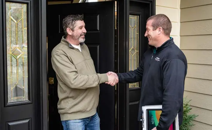 greeting customer